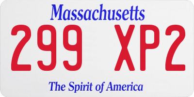 MA license plate 299XP2