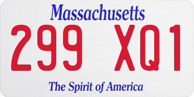 MA license plate 299XQ1