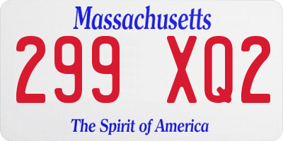 MA license plate 299XQ2
