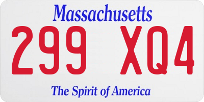 MA license plate 299XQ4