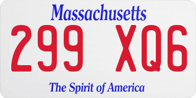 MA license plate 299XQ6