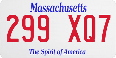 MA license plate 299XQ7