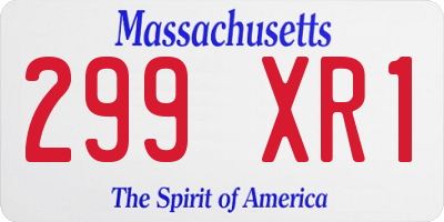 MA license plate 299XR1