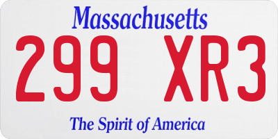 MA license plate 299XR3