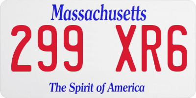 MA license plate 299XR6
