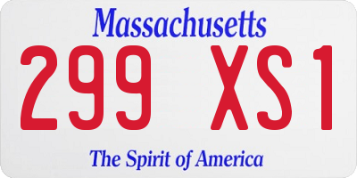 MA license plate 299XS1