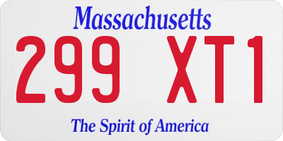 MA license plate 299XT1