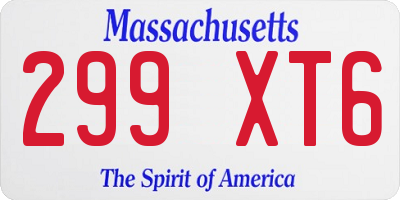 MA license plate 299XT6