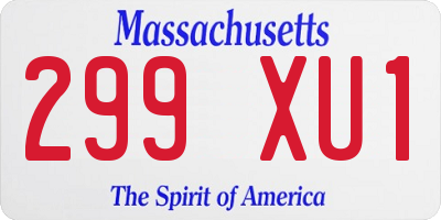 MA license plate 299XU1