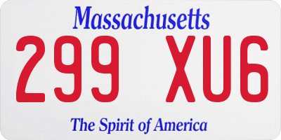 MA license plate 299XU6