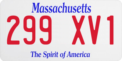 MA license plate 299XV1