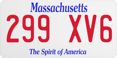 MA license plate 299XV6