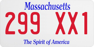 MA license plate 299XX1