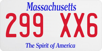 MA license plate 299XX6