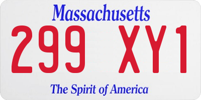 MA license plate 299XY1