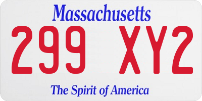 MA license plate 299XY2