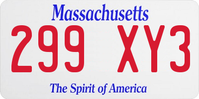MA license plate 299XY3