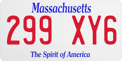 MA license plate 299XY6