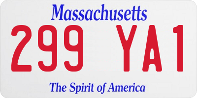 MA license plate 299YA1