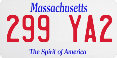 MA license plate 299YA2