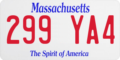 MA license plate 299YA4