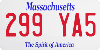 MA license plate 299YA5