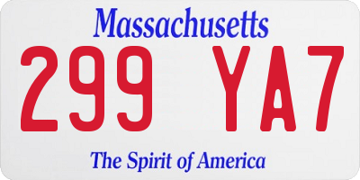 MA license plate 299YA7