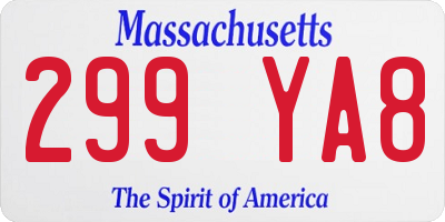 MA license plate 299YA8