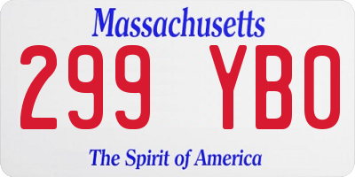 MA license plate 299YB0