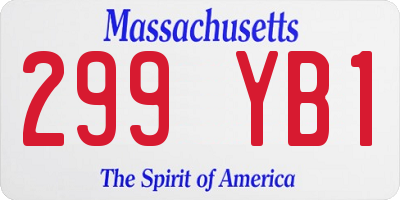 MA license plate 299YB1