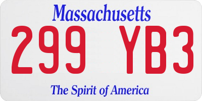 MA license plate 299YB3