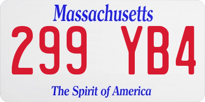 MA license plate 299YB4