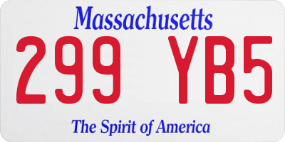 MA license plate 299YB5