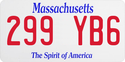 MA license plate 299YB6