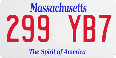 MA license plate 299YB7