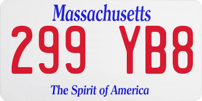 MA license plate 299YB8
