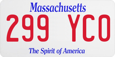 MA license plate 299YC0