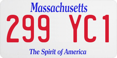 MA license plate 299YC1