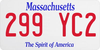 MA license plate 299YC2