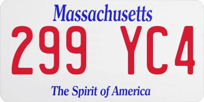 MA license plate 299YC4