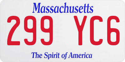 MA license plate 299YC6