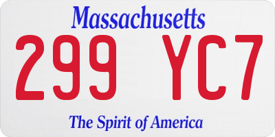 MA license plate 299YC7