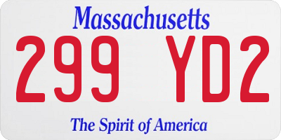 MA license plate 299YD2