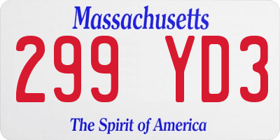 MA license plate 299YD3