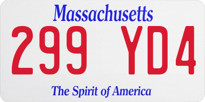 MA license plate 299YD4