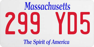 MA license plate 299YD5