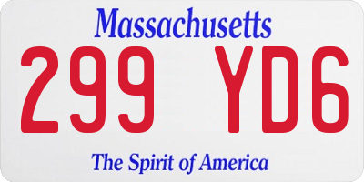 MA license plate 299YD6
