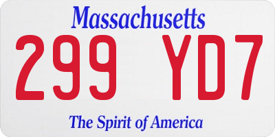MA license plate 299YD7