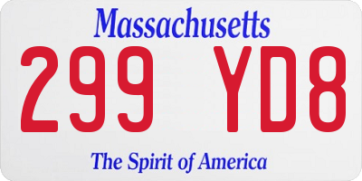 MA license plate 299YD8