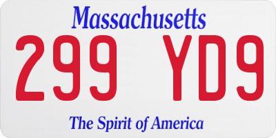MA license plate 299YD9